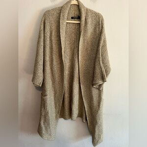 Lauren Ralph Lauren Tan Shawl Collar Open Knit Cardigan Small/Medium Preppy